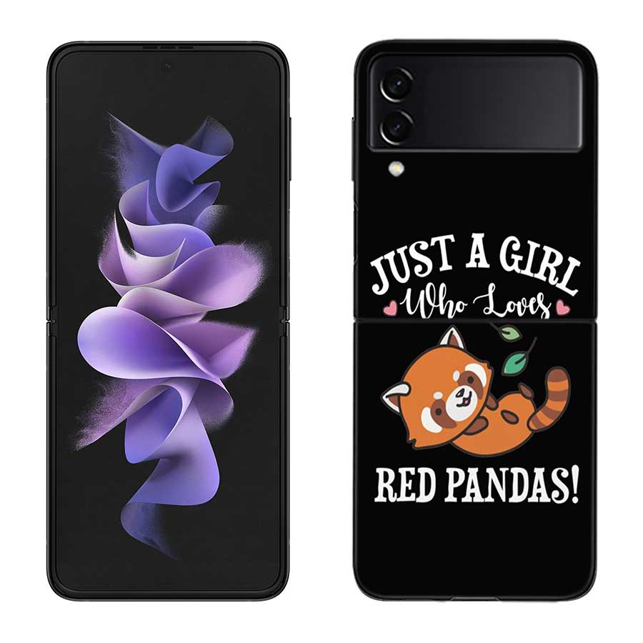 

Милый чехол с пандой-дзюдоистом для Samsung Galaxy Z Flip 3 Flip 5 4 5G Черный Жесткий Чехол для Телефона Samsung Z Flip 5 5G Роскошный ПК Samsung Z Flip 5 5G