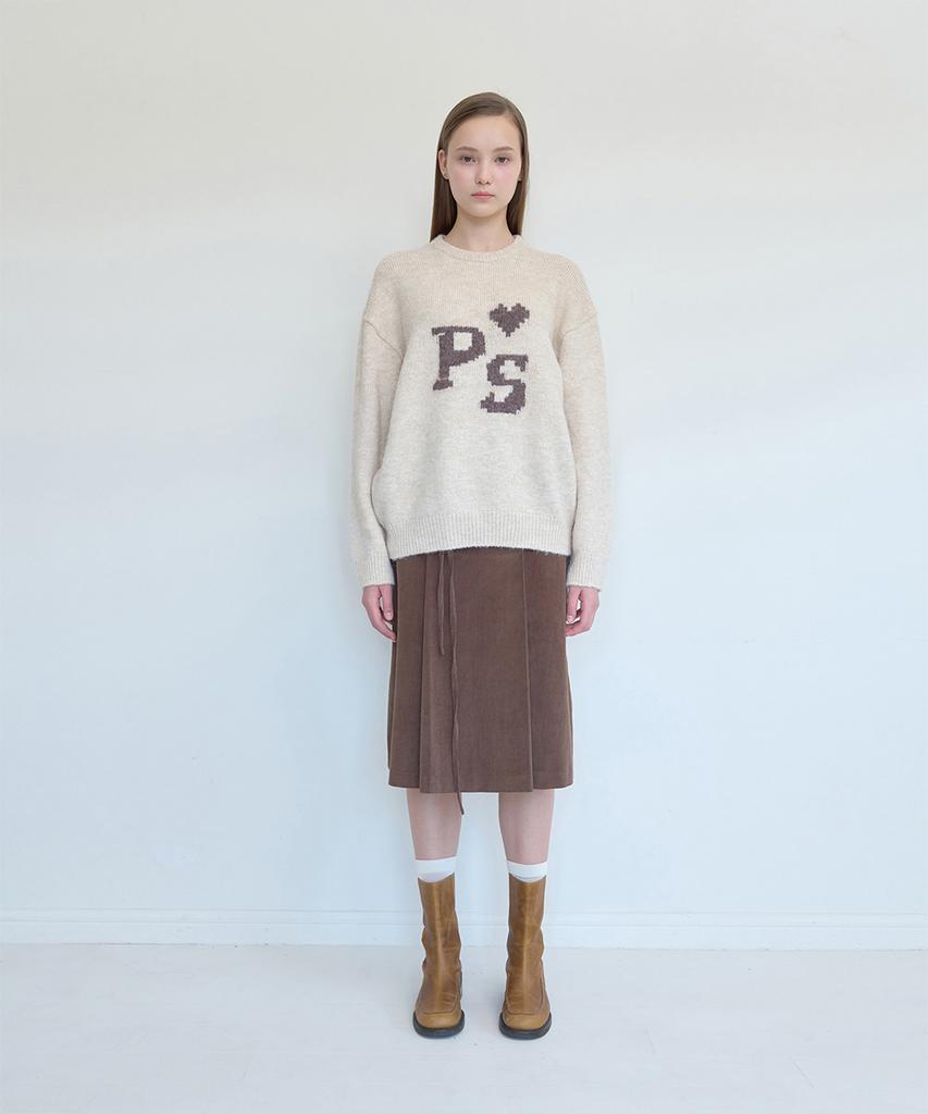 PISCESS Hairy Jacquard Sweater_Ivory