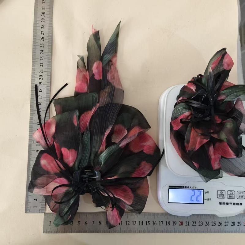 Drcená květina Vícevrstvá mašle Vlající stuha Sponka do vlasů Dámská Nízký ohon Skřipec na vlasy Zadní část hlavy Žraločí skřipec