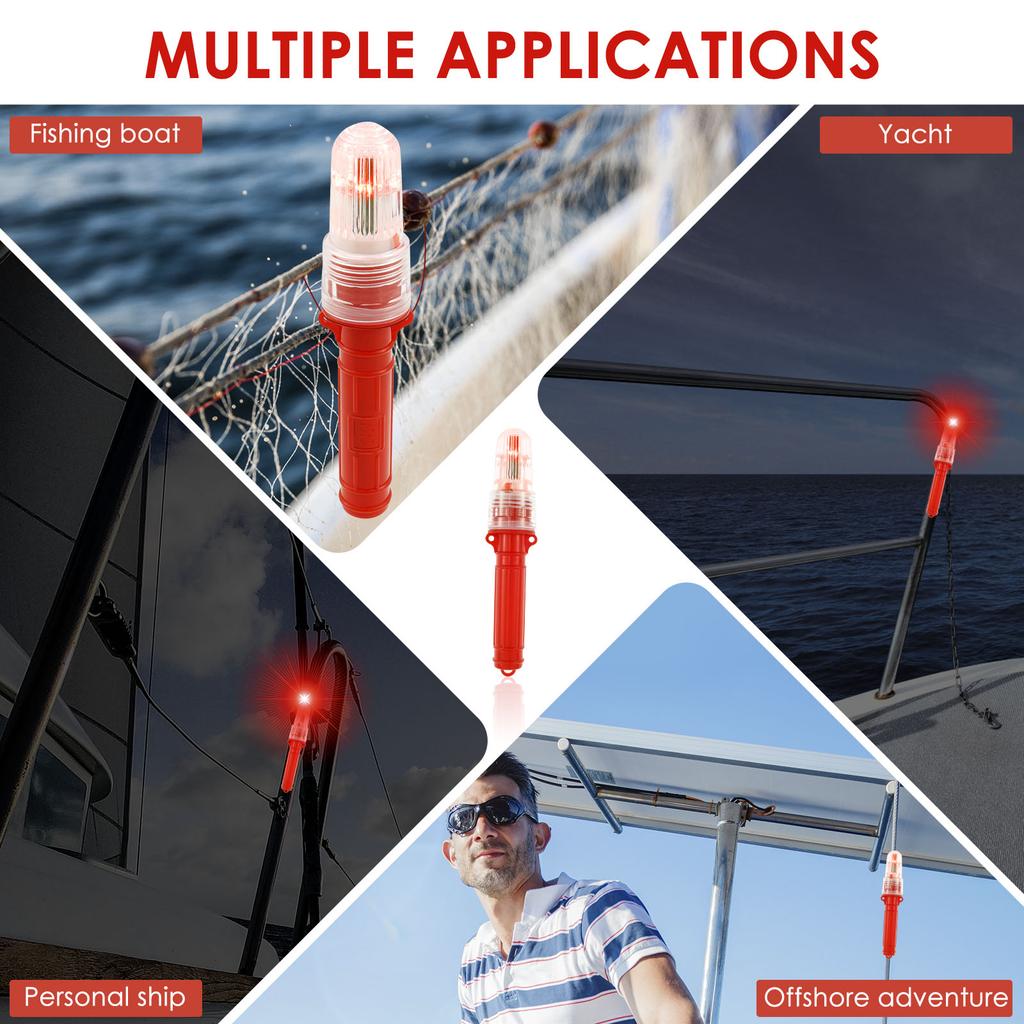 3 Stück Kunststoff Marine LED Fackelset Kunststoff Notfall Bootslicht Mehrfachmodus Wasserdicht Marine Signalleuchte Küste Yacht Zubehör