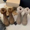 Versatile Leather Snow Boots for Women, New Autumn-winter Style, Retro Shoes, Short Boots