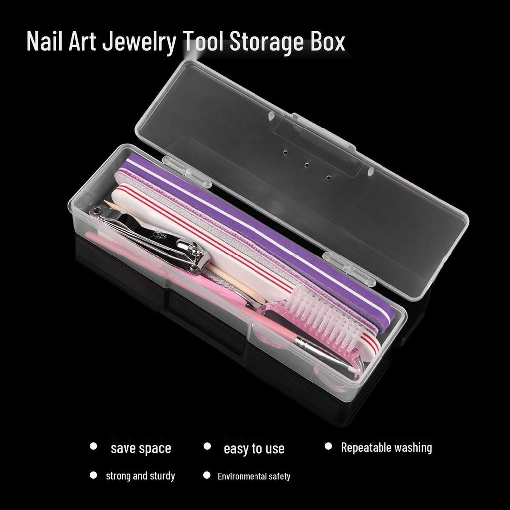 Pink Transparent Nail Art Tool & Accessory Storage Box