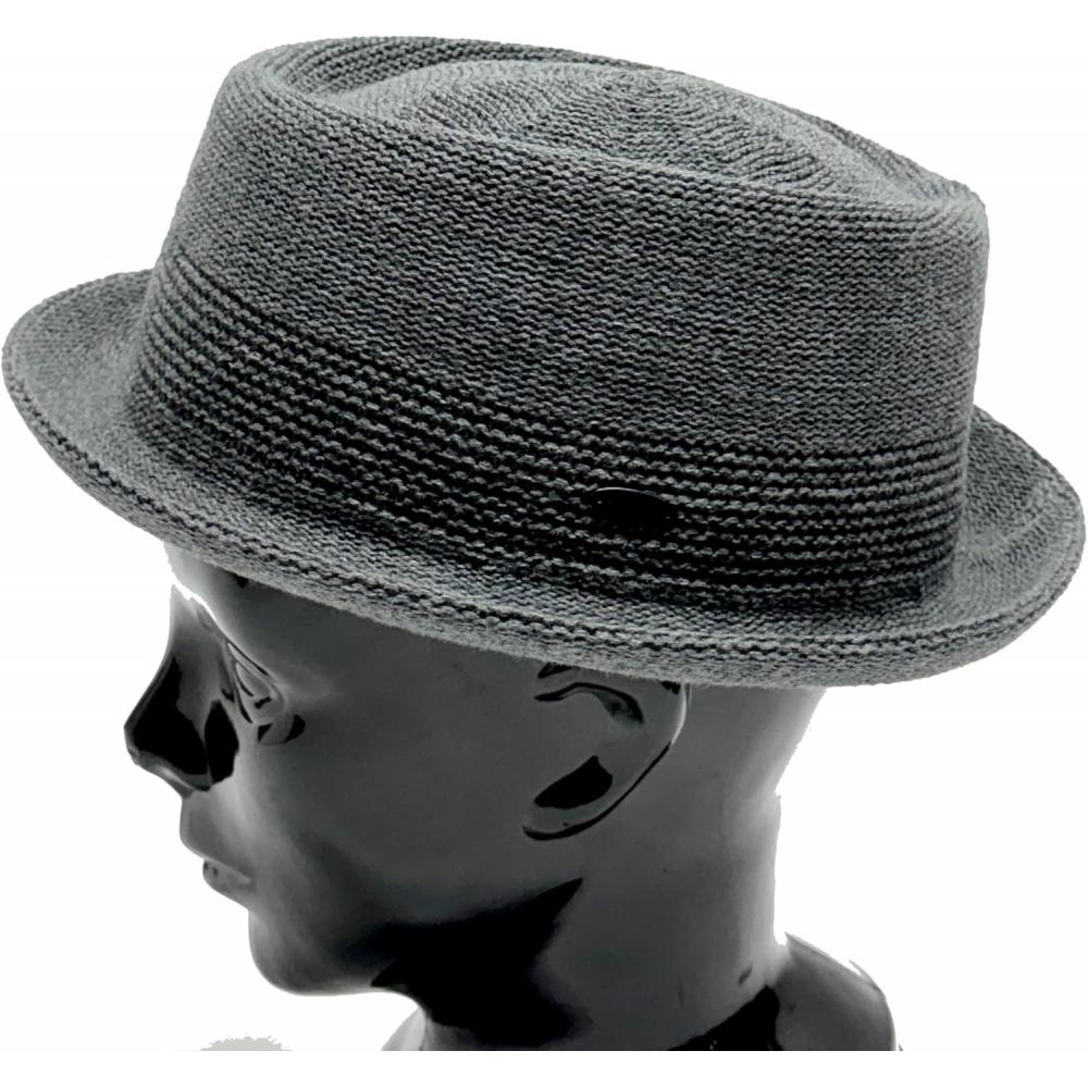 Ruben [Ruben] Black Cletion Bespoke Hat Knit Cotton Poly Thermo Hat Thermo Pork Pie Hat All Season Xl Gray