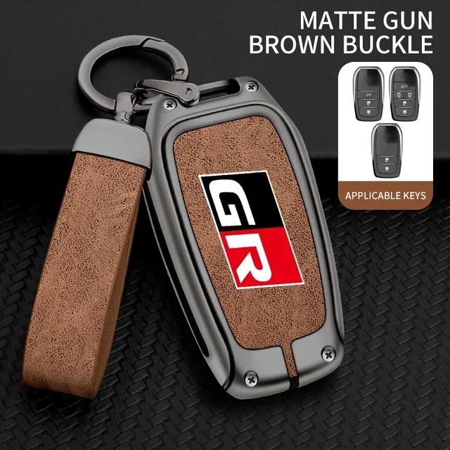 

Auto TPU Zinc Alloy Key Case Bag For Toyota GR 86 Supra Yaris RAV4 Prius Corolla C-HR Camry Auris Car Key Chain Metal Key Shell