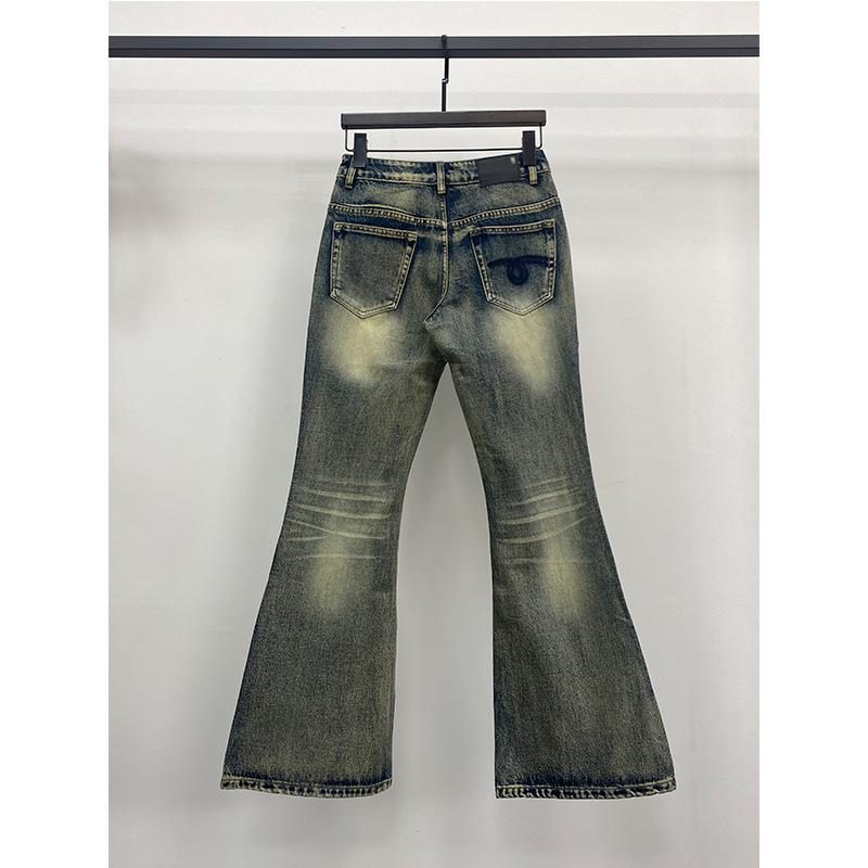 RI3 Women's Mid-Rise Slim-Fit Flare Jeans, Skin-Friendly Cotton, Retro Faded Blue