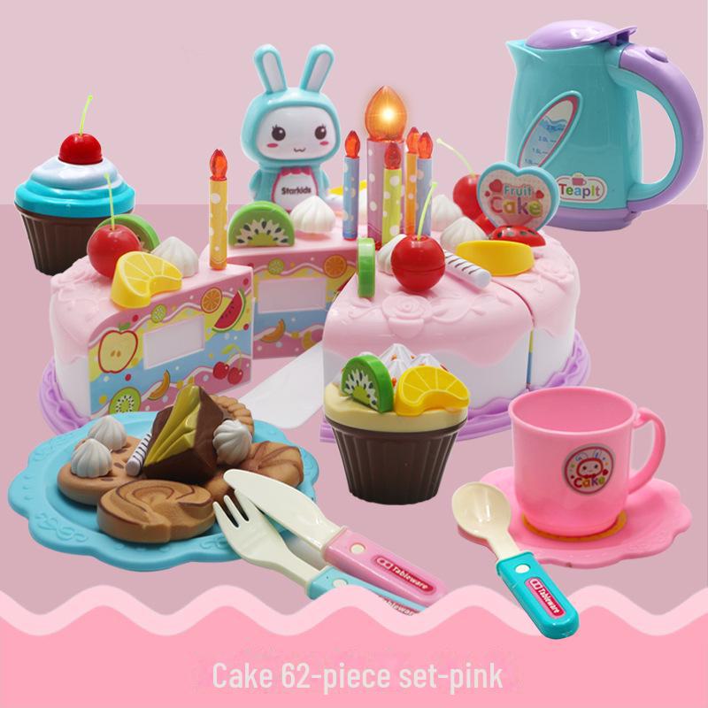 Kids' Cake and Fruit Cutting Playset - Fun Kitchen Toys for 3-Year-Olds