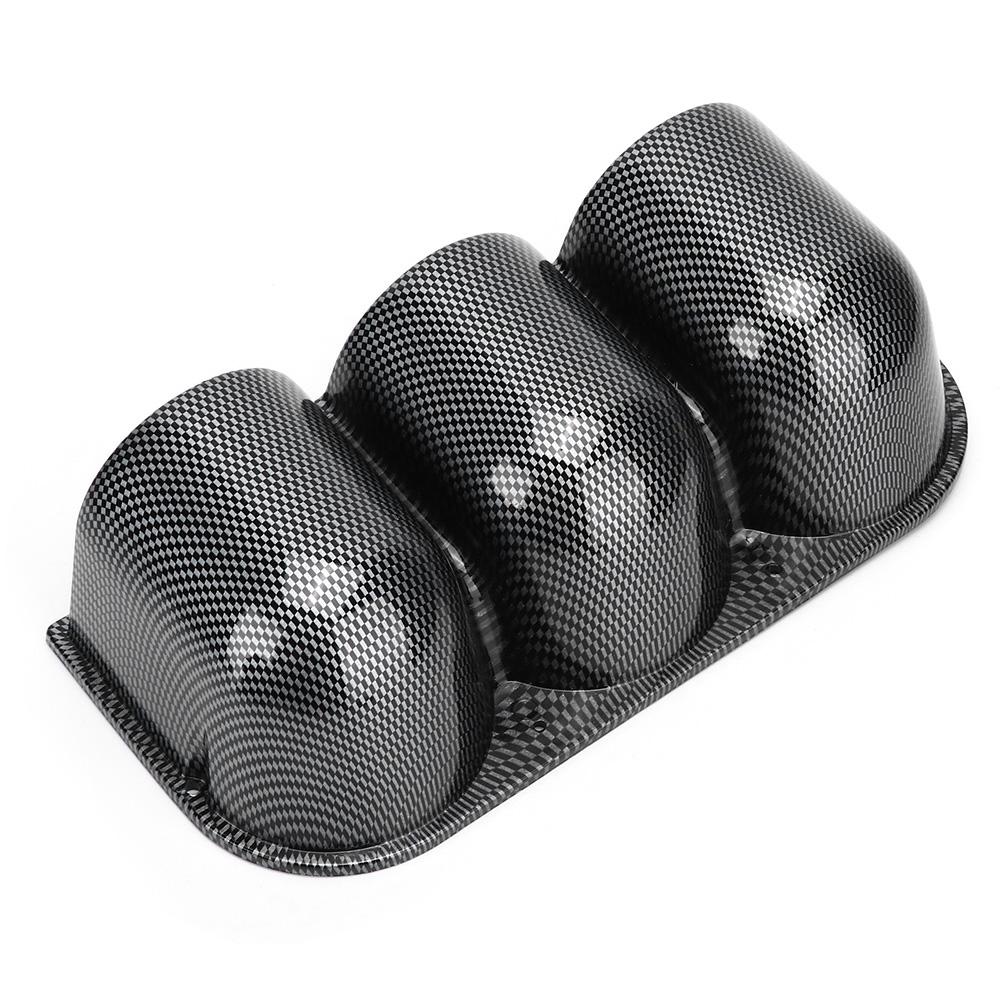 52mm 2in 3‑Hole Triple Gauge Mount Holder Carbon Fiber Style Auto Car Dash Meter Pod