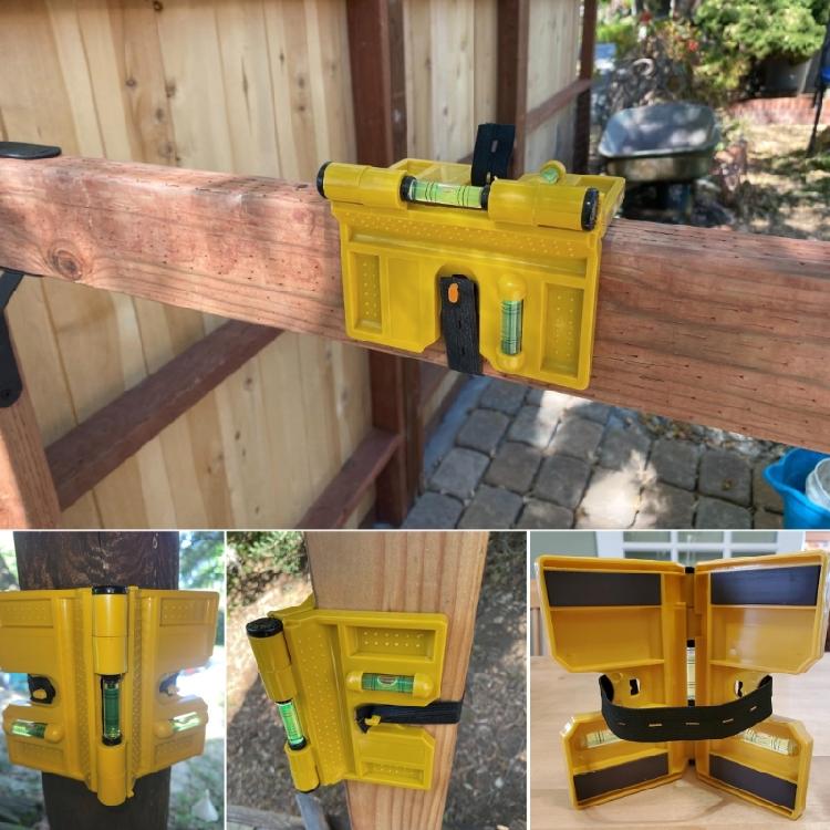 Auto Adjusting Magnetic Leveler Measurement Device With Folding Design and Three Bubble Indicators for Pipe Installation