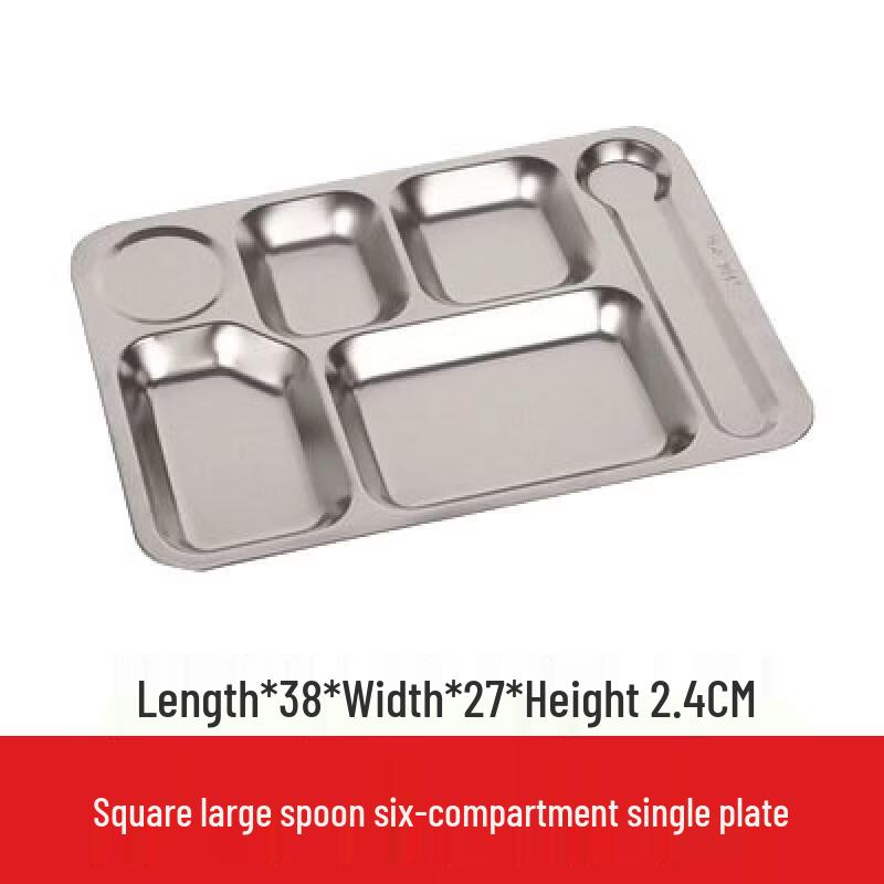 304 Stainless Steel Divided Canteen Tray