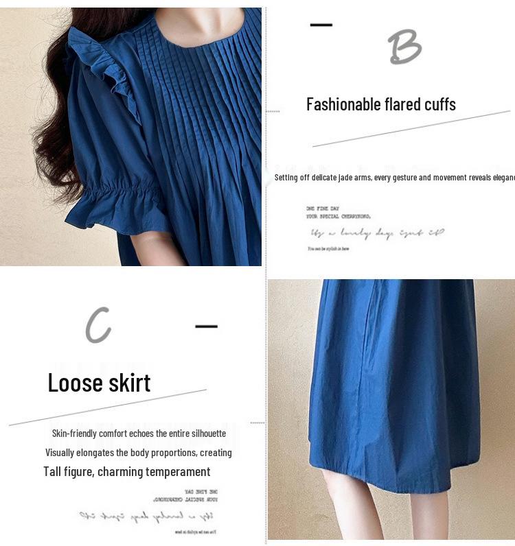 Maternity Summer Slim-Fit Long Dress: French Chic and Sophisticated Design