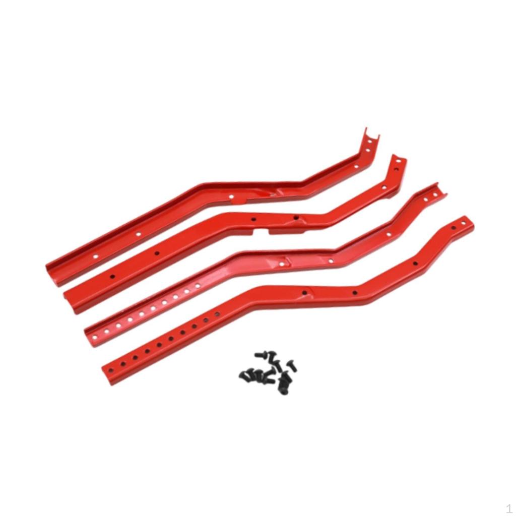 4 Pieces 1/10 RC Car Chassis Frame Rails Metal Rail Set Easy to Install Upgrade for SCX10 III