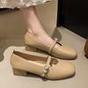 Soft-soled temperament single shoes women's 2025 summer new ladies versatile wind Doudou shoes with skirts low-heeled ladyshoes