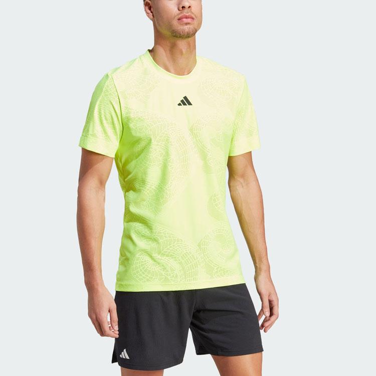 Adidas Aeroready Freelift Pro Tennis Tee Men Tops Lemon-Yellow IK7108