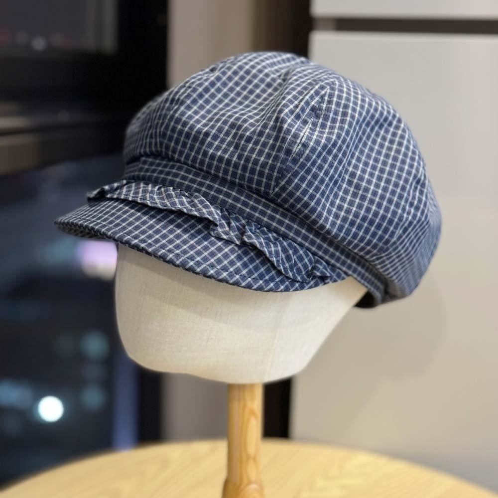 Solid Color Ruffle Octagonal Hat Korean Style Women Artist Hat Versatile Fine Plaid Beret  Daily