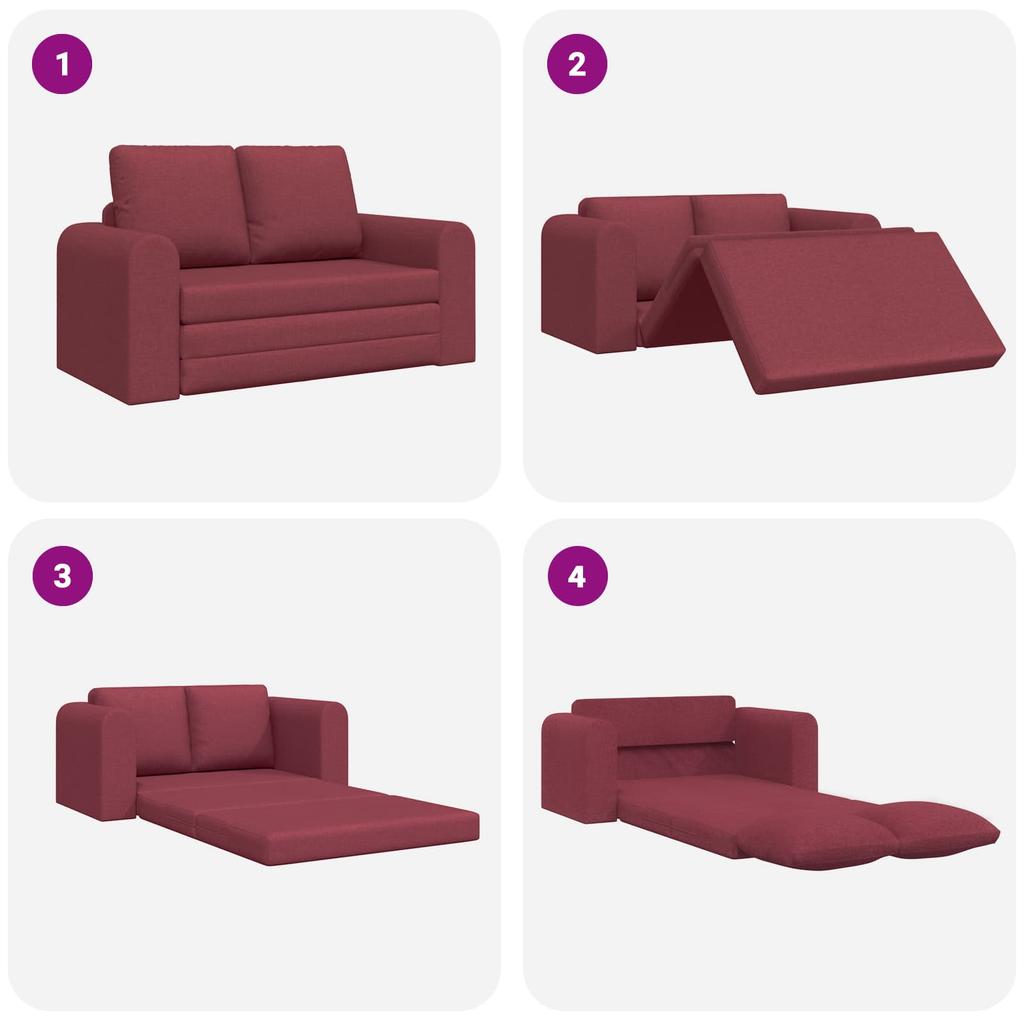 Sleeper Sofa 60 cm Wine Red Fabric