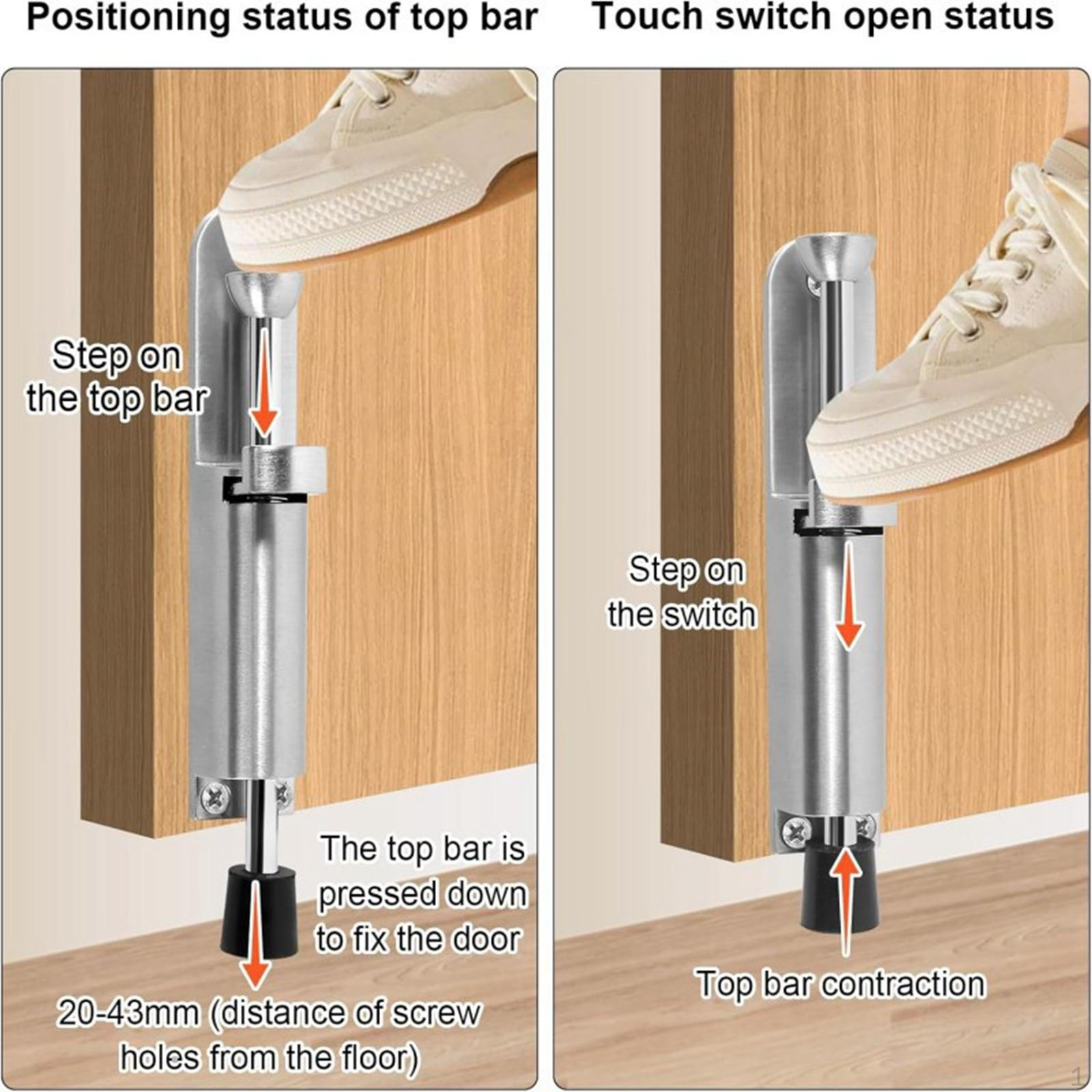 

2 шт. Дверные упоры с ножным управлением для домашнего использования Прочная конструкция Сплав цинка