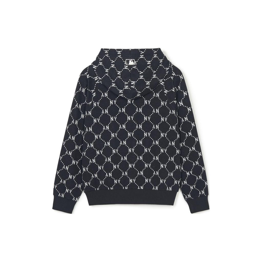 MLB SS24 New York Yankees Diamond Print Hooded Zip Jacket Unisex Jackets Black 3ATRM0341-50BKS