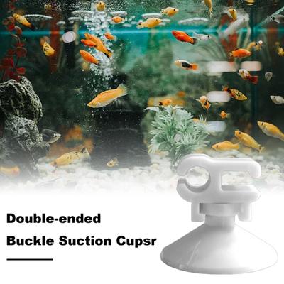 5 Pcs Aquarium Suction Cup Double-ended Buckle for Square And Round Tube Fish Tank Oxygen Tube Hose Pump Power Cord Buckle