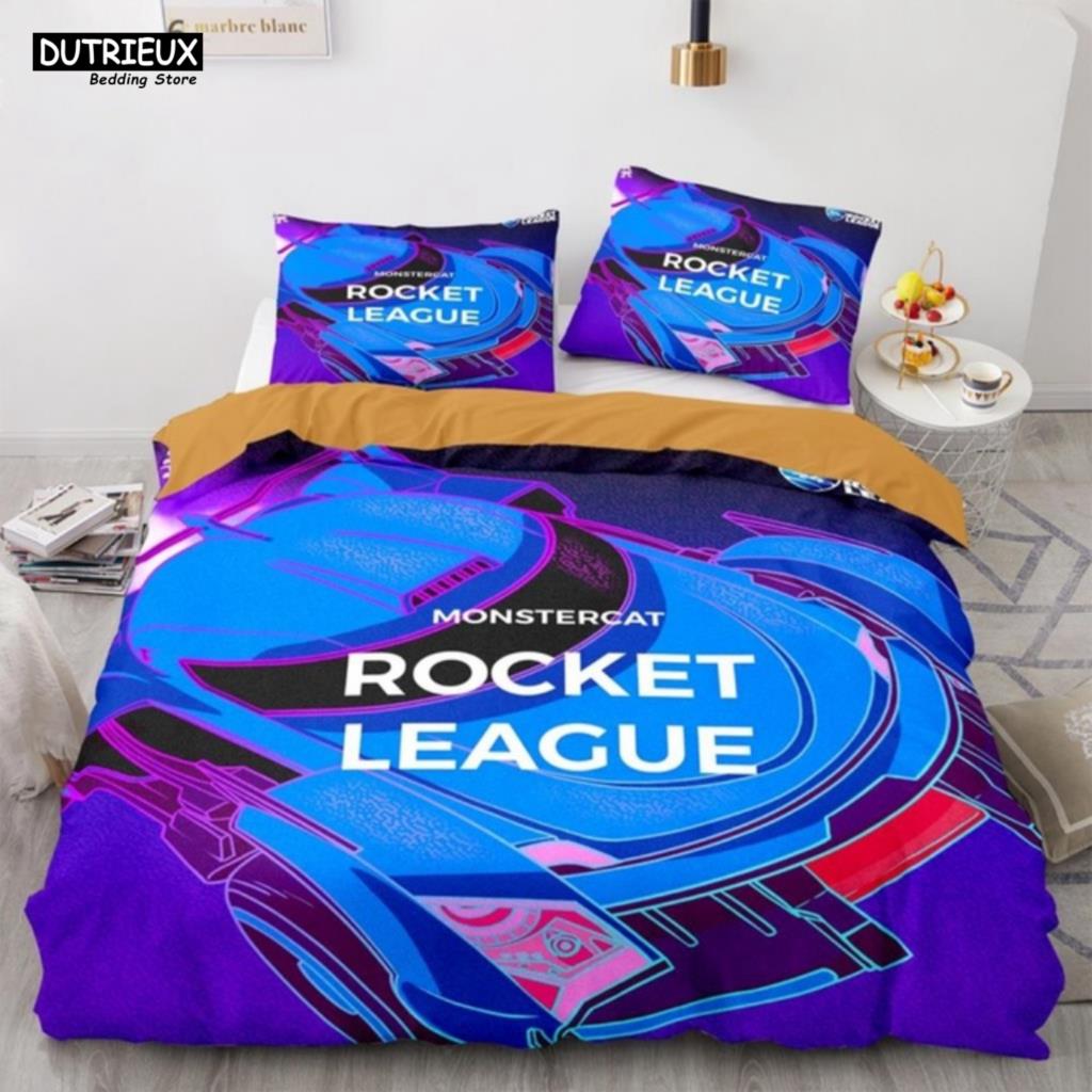 

Набір постільної білизни Rocket League для односпального ліжка Америка Автомобильний Ігровий Постільна білизна для Хлопчиків Підлітків Подвійний Полуторний Queen King Розмір Підковдра З Наволочкою EU SK(260x220cm)