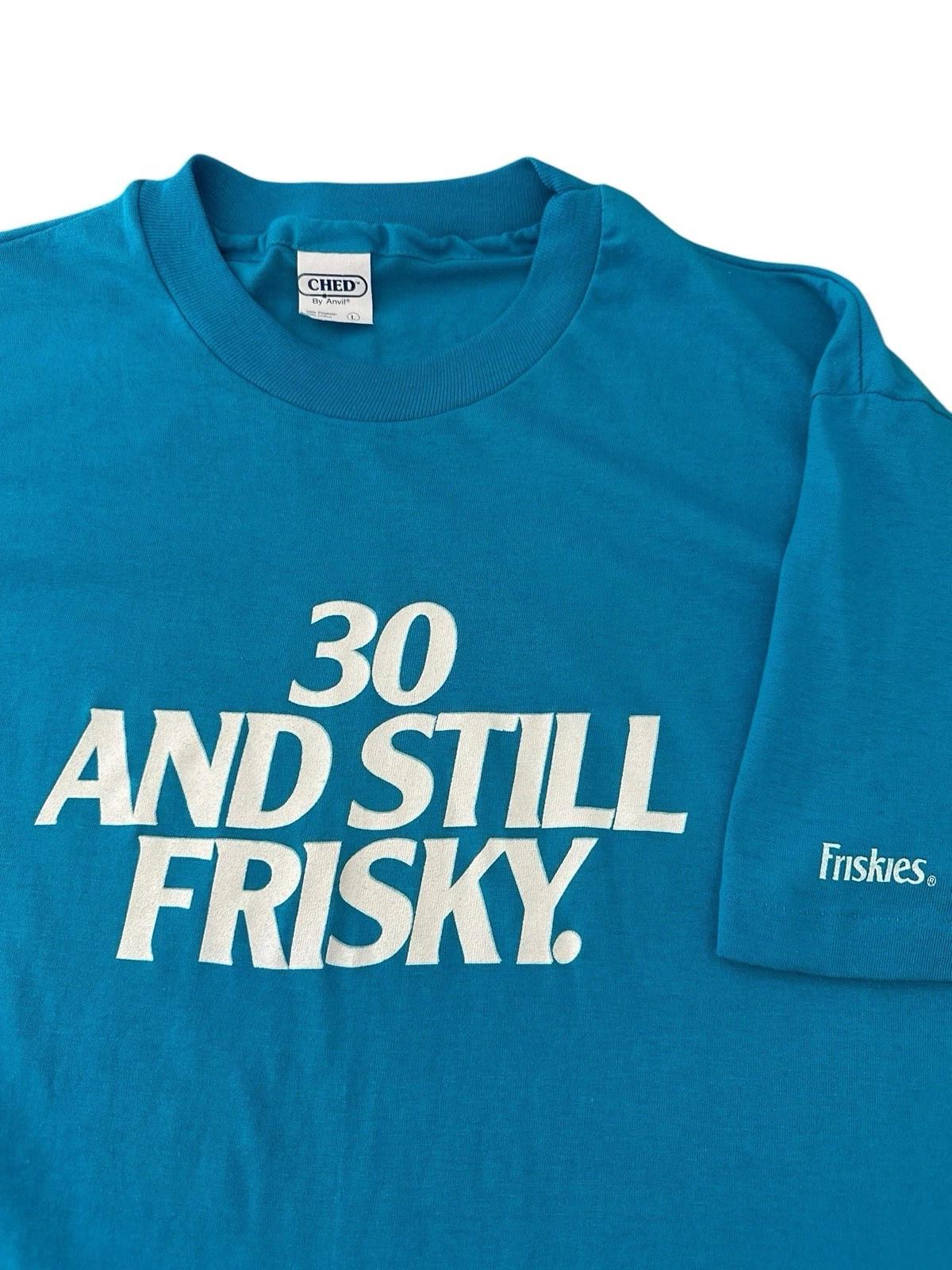 

Vintage Friskies 30 And Still Frisky T Shirt Men’s Large 80’s Promo Cats USA S
