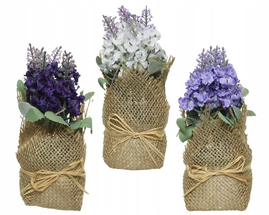 Lavender in a jute casing 17x7cm Artificial decorative plant