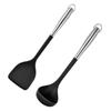 2Pcs/Set Stainless Steel Handle Silicone Cooking Tool Non-stick Kitchen Utensils Silicone Spatula Baking Kitchen Utensils Tool