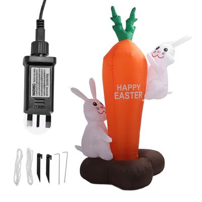 Easter Inflatable Bunny Cartoon Design Cute 6ft Eye Catching Waterproof Inflatable Outdoor