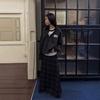 Viaplan Korean Autumn/Winter Elegant Retro Plaid Wool A-line Skirt