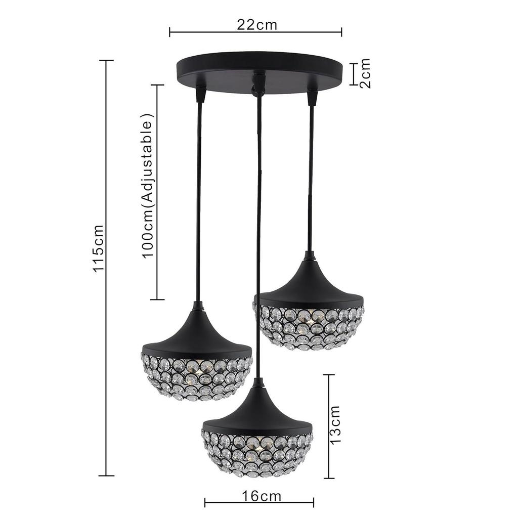 Metal Dual Ring Crystal Pendant Lighting | Flush Mount Ceiling Light, Hanging Ceiling Light Fixture, Hallway Light Fixture, Pendant Chandelier