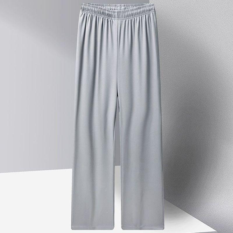 Men's Tang Suit Ice Silk Set - Long-Sleeve Chinese Tai Chi Hanfu for Spring/Summer
