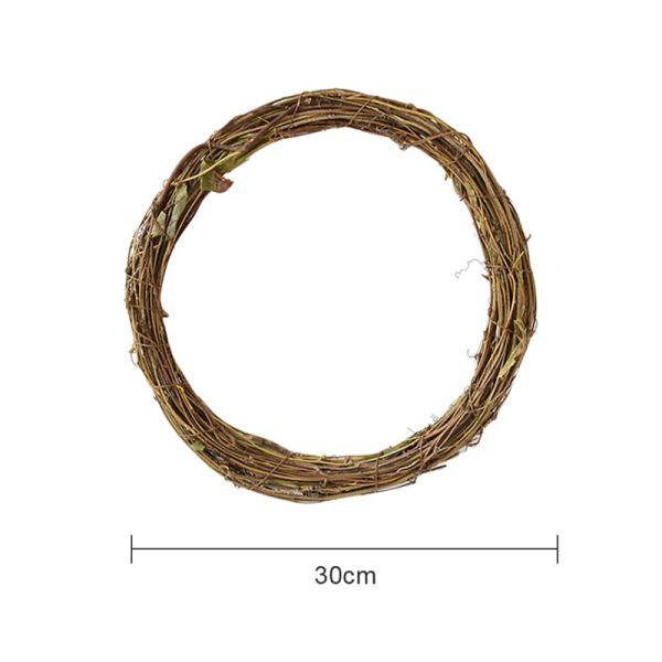 Corona Ghirlanda Anello in Rattan Naturale Essiccato per Natale Artigianato Fai da Te Appeso a Porta Muro Decorazione Forniture per Feste di Matrimonio