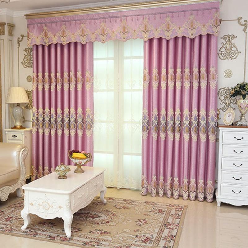 Lusso Chenille Ricamo 3D Corona Trattamenti Finestra Europei Reali Tende Oscuranti Soggiorno & Camera da Letto Arredamento Casa