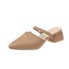 Baotou sandals women's summer outer wear women's skirt temperament thick heel pointed half slippers single shoes high heels