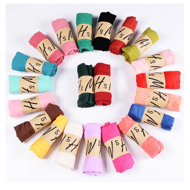 Solid Color Cotton Linen Scarf: Spring/Autumn Women's Neck Gaiter & Silk Scarf Gift