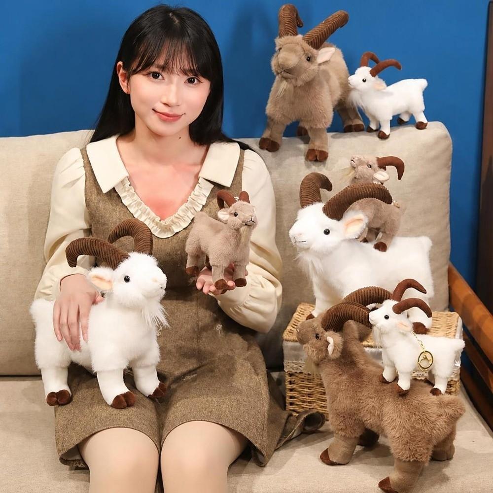 Big Horn Goat Goat Plush Toy Plush Stuffed Doll Cute Animal Figurine  Party Layout
