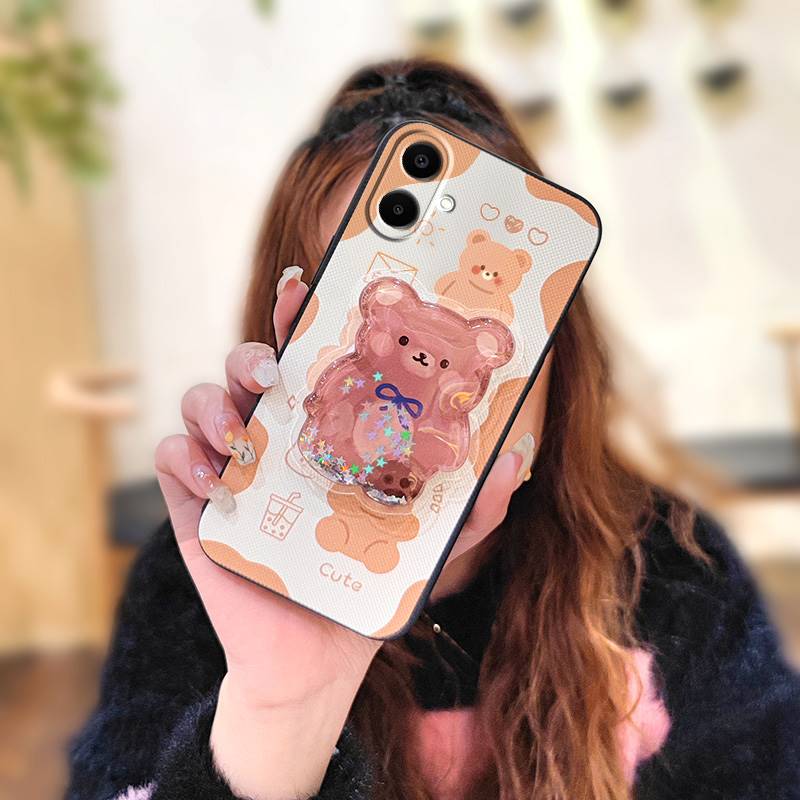 Rotatable Stand Quicksand Phone Case For Samsung Galaxy A07 Glitter Kickstand Skin Feel Silicone Simplicity Silicone TPU
