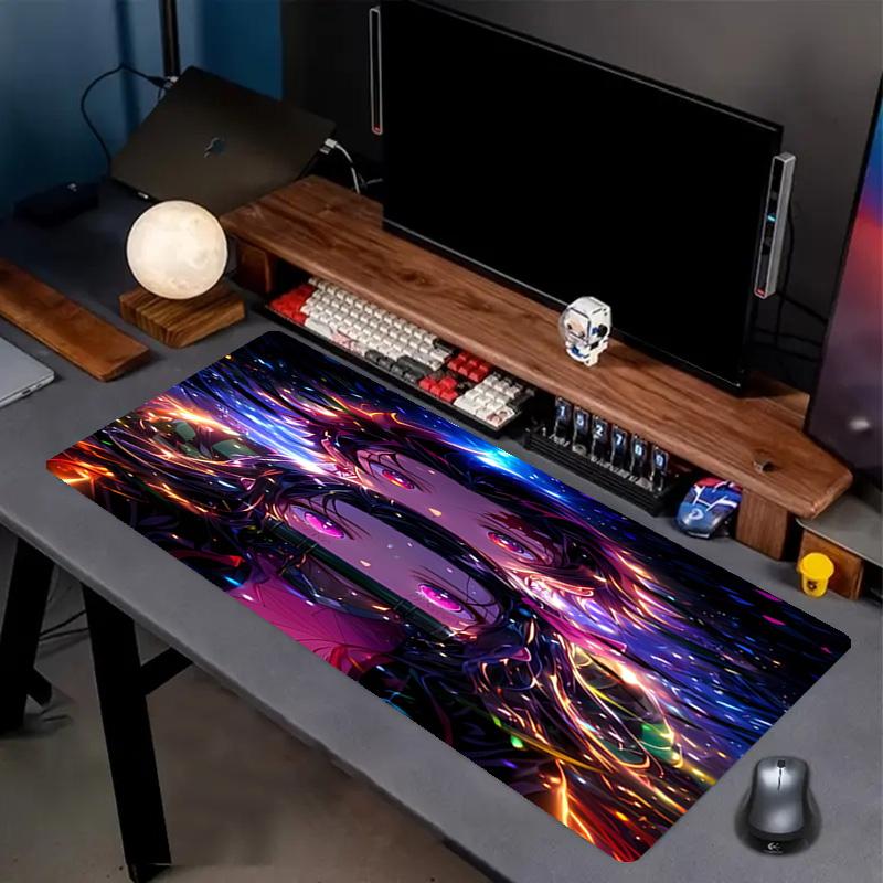 Demon Slayer Print Mouse Pad, Anti‑Slip Desktop keyboard Mat, for PC Laptop Gaming Working Daily Use, Cool Festival Surprise Gift