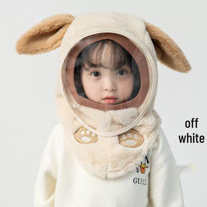 Kids' Windproof Winter Hat with Ear Protection & Removable Face Mask: Warm, Thick, Pullover Design for Boys and Girls