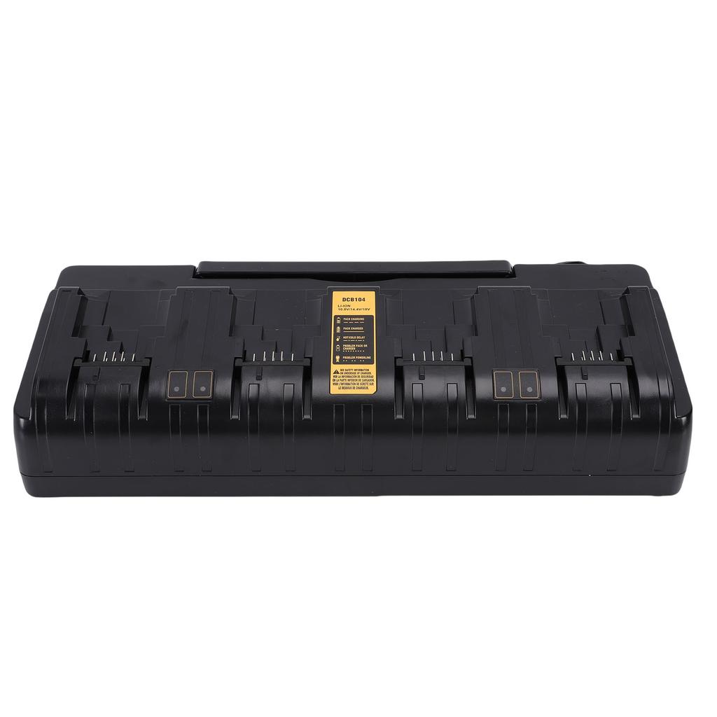 4 Port Power Tool Battery Charger Fit for DCB104 DCB127 DCB182 DCB184 DCB200 Lithium Ion Battery Charging Station Black