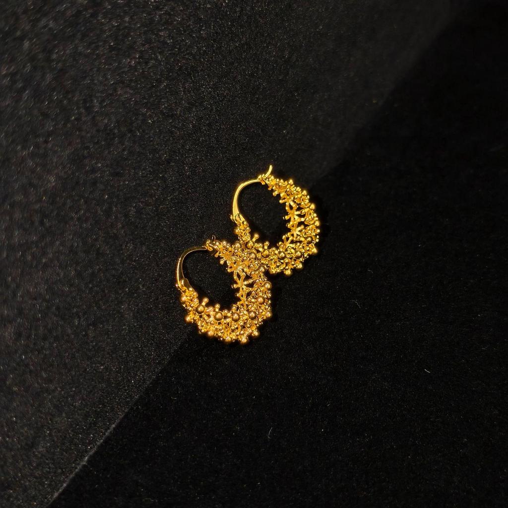 New Floral Firework Hoop Earrings - Versatile, Shiny, Light Luxury Jewelry for Women