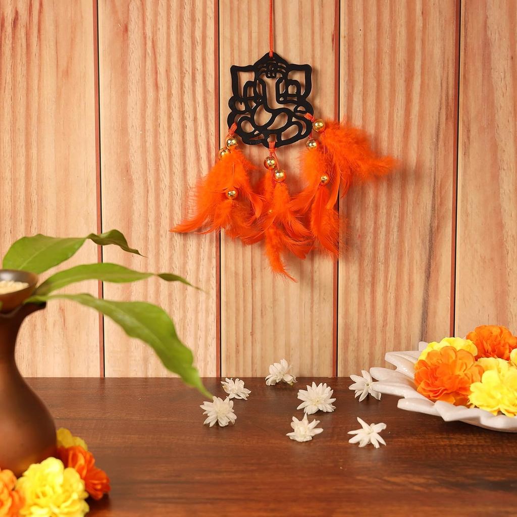 Ловец снов для автомобиля Ганеша, Dream Сatcher Ganesha (Orange),  Duli