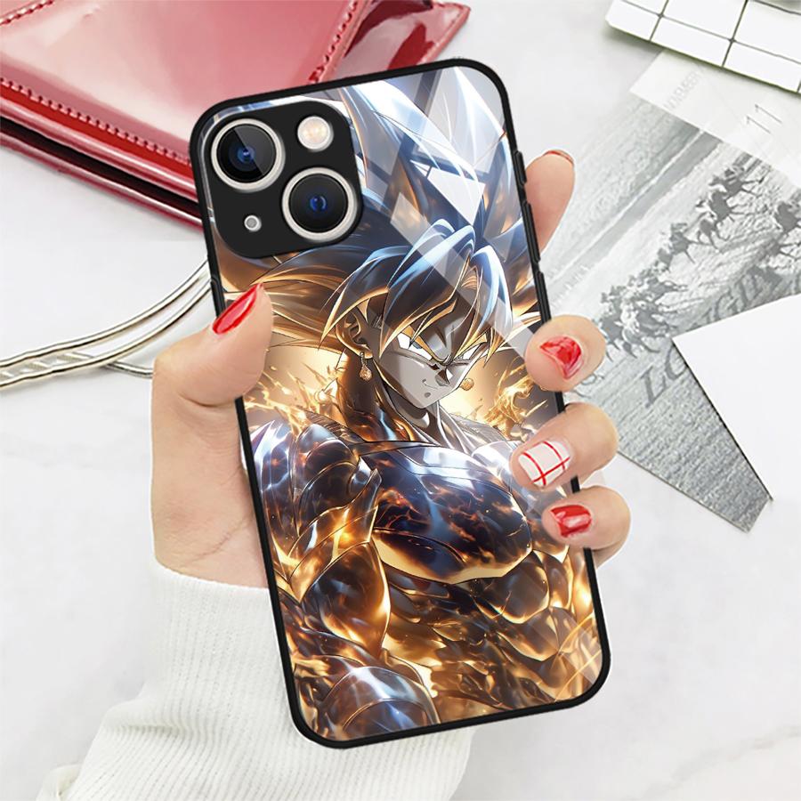 D-ragonS B-allS Goku Glass Phone Cover Case for iPhone 17 Pro Max 12 11 15 Plus 16 XR Air 8 13 14