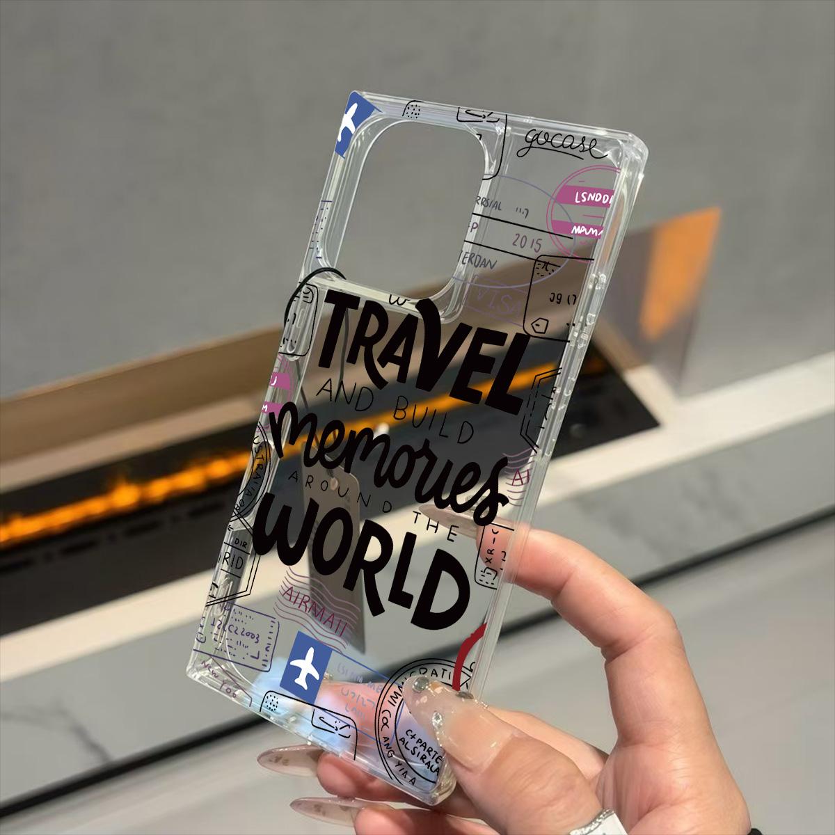 

Прозрачный квадратный чехол-трубка для защиты iPhone 11 12 14 Pro Max 15 Plus 13 16 ProMax, защита от окисления, чехол с рисунком английского алфавита iphone 11 ProMax