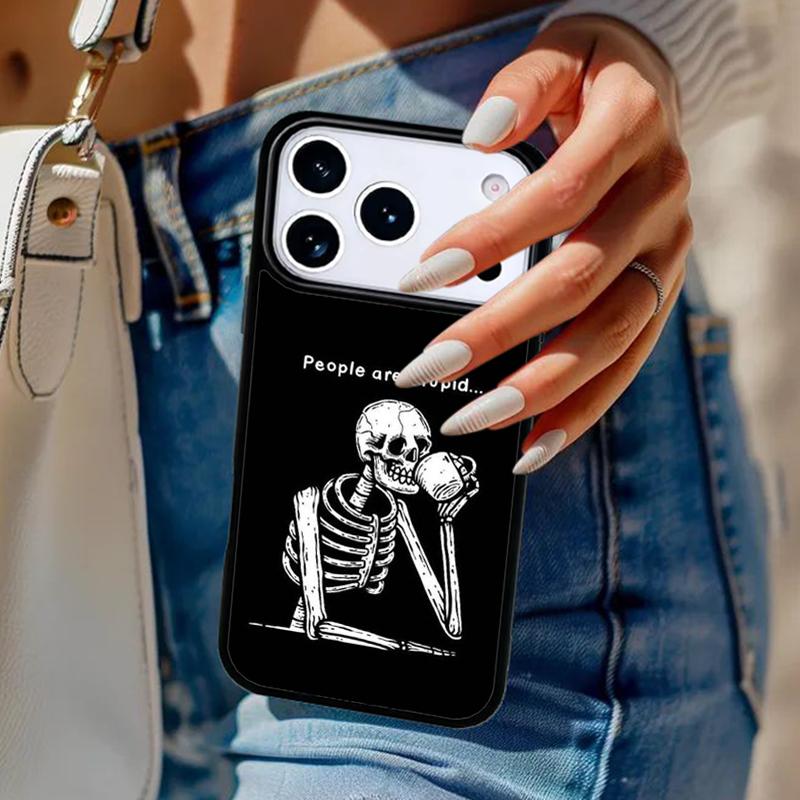 Aesthetic Skeleton Phone Case For iPhone 17 Air 14 15 13 12 Max Cover For Apple 14 15 16 16e 11 Pro Max Plus Coque