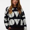 Women's Love Print Round Neck Sweater