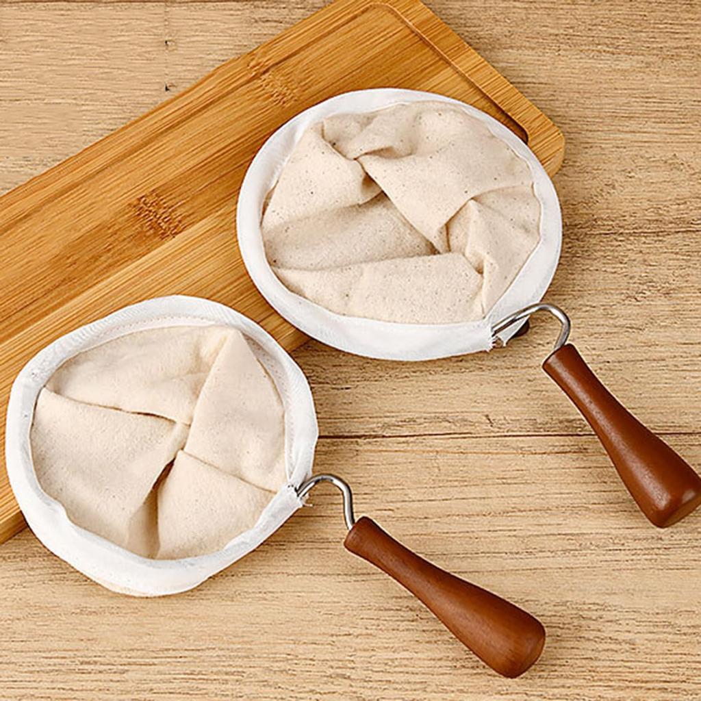Nel Filter with Wooden Neck and Cloth Coffee Filter for Nel Drip for Home and Office Use Handle, Coffee, (C, 2011cm)