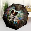 Clockwork Garden Papillon Pattern Umbrella, Portable and Foldable Design, 8 Ribs, a Casual Accessory for Halloween, Christmas, and Birthday Gifts.