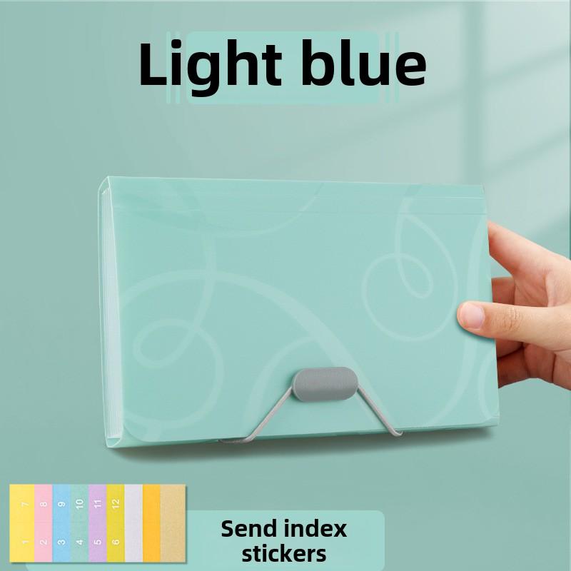 A6 Multi-layer 13 Grids Expanding Wallet File Folder Buckle Organ Bag Large Capacity School Office Data Storage Organizer Pouch