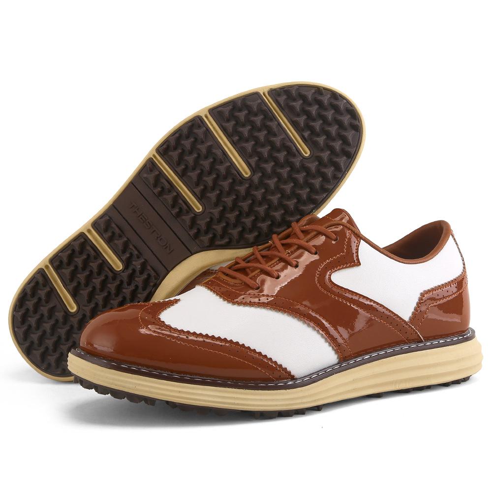 New Professional High-Sole Golf Shoes - Leather, Spike-free, Wear-Resistant, Anti-Slip, Outdoor Training Style 47
