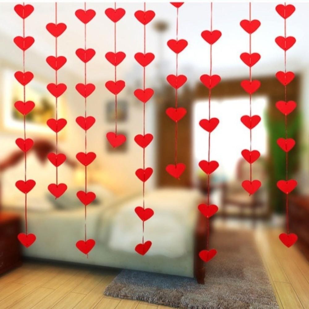 Romantic Love Flower Hanging Curtain DIY Party Supplies Wedding Love Pulling String Garland Decorations Heart Hanging Decoration